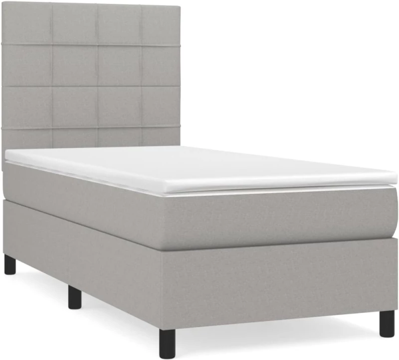 ΚΡΕΒΑΤΙ BOXSPRING ΜΕ ΣΤΡΩΜΑ ΑΝΟΙΧΤΟ ΓΚΡΙ 90X190 ΕΚ. ΥΦΑΣΜΑΤΙΝΟ 3141737