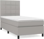 ΚΡΕΒΑΤΙ BOXSPRING ΜΕ ΣΤΡΩΜΑ ΑΝΟΙΧΤΟ ΓΚΡΙ 90X190 ΕΚ. ΥΦΑΣΜΑΤΙΝΟ 3141737