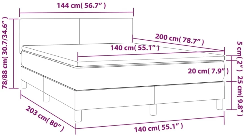 ΚΡΕΒΑΤΙ BOXSPRING ΜΕ ΣΤΡΩΜΑ ΜΑΥΡΟ 140X200 ΕΚ. ΒΕΛΟΥΔΙΝΟ 3141187