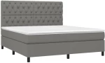 ΚΡΕΒΑΤΙ BOXSPRING ΜΕ ΣΤΡΩΜΑ & LED ΣΚ.ΓΚΡΙ 160X200 ΕΚ ΥΦΑΣΜΑΤΙΝΟ 3135126