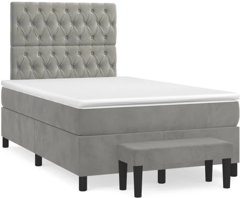 ΚΡΕΒΑΤΙ BOXSPRING ΜΕ ΣΤΡΩΜΑ ΑΝΟΙΧΤΟ ΓΚΡΙ 120X200 ΕΚ. ΒΕΛΟΥΔΙΝΟ 3138013