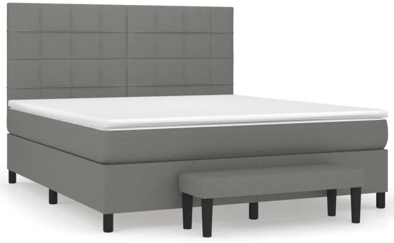 ΚΡΕΒΑΤΙ BOXSPRING ΜΕ ΣΤΡΩΜΑ ΣΚΟΥΡΟ ΓΚΡΙ 180X200 ΕΚ ΥΦΑΣΜΑΤΙΝ 3136614