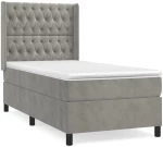 ΚΡΕΒΑΤΙ BOXSPRING ΜΕ ΣΤΡΩΜΑ ΑΝΟΙΧΤΟ ΓΚΡΙ 90X190 ΕΚ. ΒΕΛΟΥΔΙΝΟ 3132831