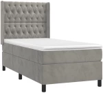 ΚΡΕΒΑΤΙ BOXSPRING ΜΕ ΣΤΡΩΜΑ ΑΝΟΙΧΤΟ ΓΚΡΙ 90X190 ΕΚ. ΒΕΛΟΥΔΙΝΟ 3132831