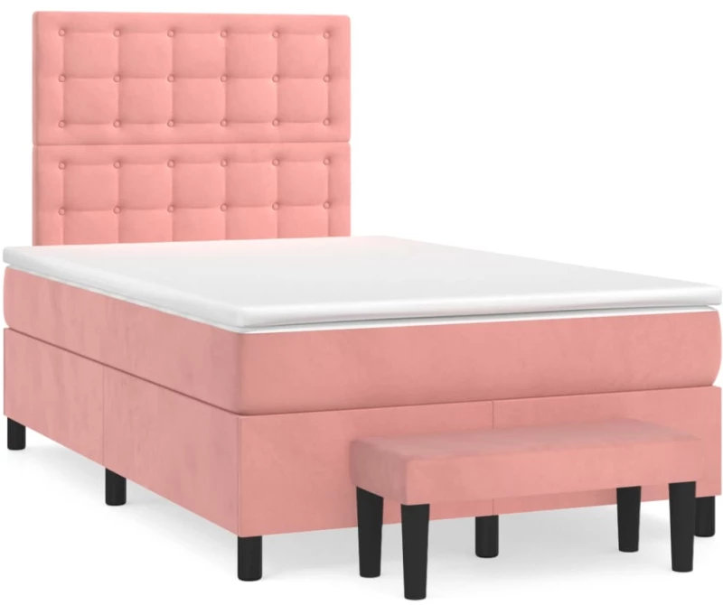 ΚΡΕΒΑΤΙ BOXSPRING ΜΕ ΣΤΡΩΜΑ ΡΟΖ 120X200 ΕΚ. ΒΕΛΟΥΔΙΝΟ 3138078