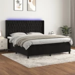 ΚΡΕΒΑΤΙ BOXSPRING ΜΕ ΣΤΡΩΜΑ & LED ΜΑΥΡΟ 180X200 ΕΚ. ΒΕΛΟΥΔΙΝΟ 3139759