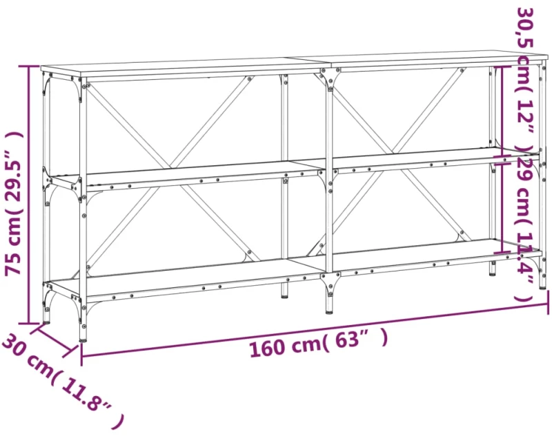 ΤΡΑΠΕΖΙ ΚΟΝΣΟΛΑ SONOMA ΔΡΥΣ 160X30X75 ΕΚ. ΕΠΕΞ. ΞΥΛΟ/ΣΙΔΗΡΟΣ 832850