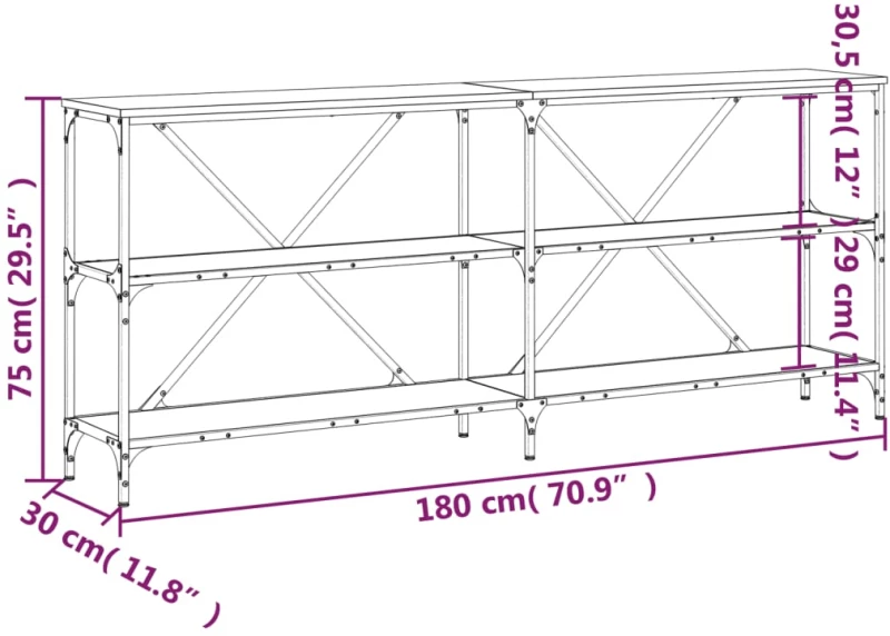ΤΡΑΠΕΖΙ ΚΟΝΣΟΛΑ ΚΑΦΕ ΔΡΥΣ 180X30X75 ΕΚ. ΕΠΕΞ. ΞΥΛΟ/ΣΙΔΗΡΟΣ 832857