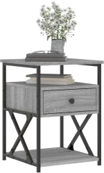 ΚΟΜΟΔΙΝΑ 2 ΤΕΜ. ΓΚΡΙ SONOMA 40X42X55 ΕΚ. ΑΠΟ ΕΠΕΞΕΡΓΑΣΜΕΝΟ ΞΥΛΟ 826080