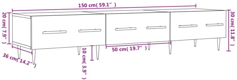 ΈΠΙΠΛΟ ΤΗΛΕΟΡΑΣΗΣ ΓΚΡΙ ΣΚΥΡΟΔΕΜΑΤΟΣ 150X36X30 ΕΚ. ΕΠΕΞ. ΞΥΛΟ 829144