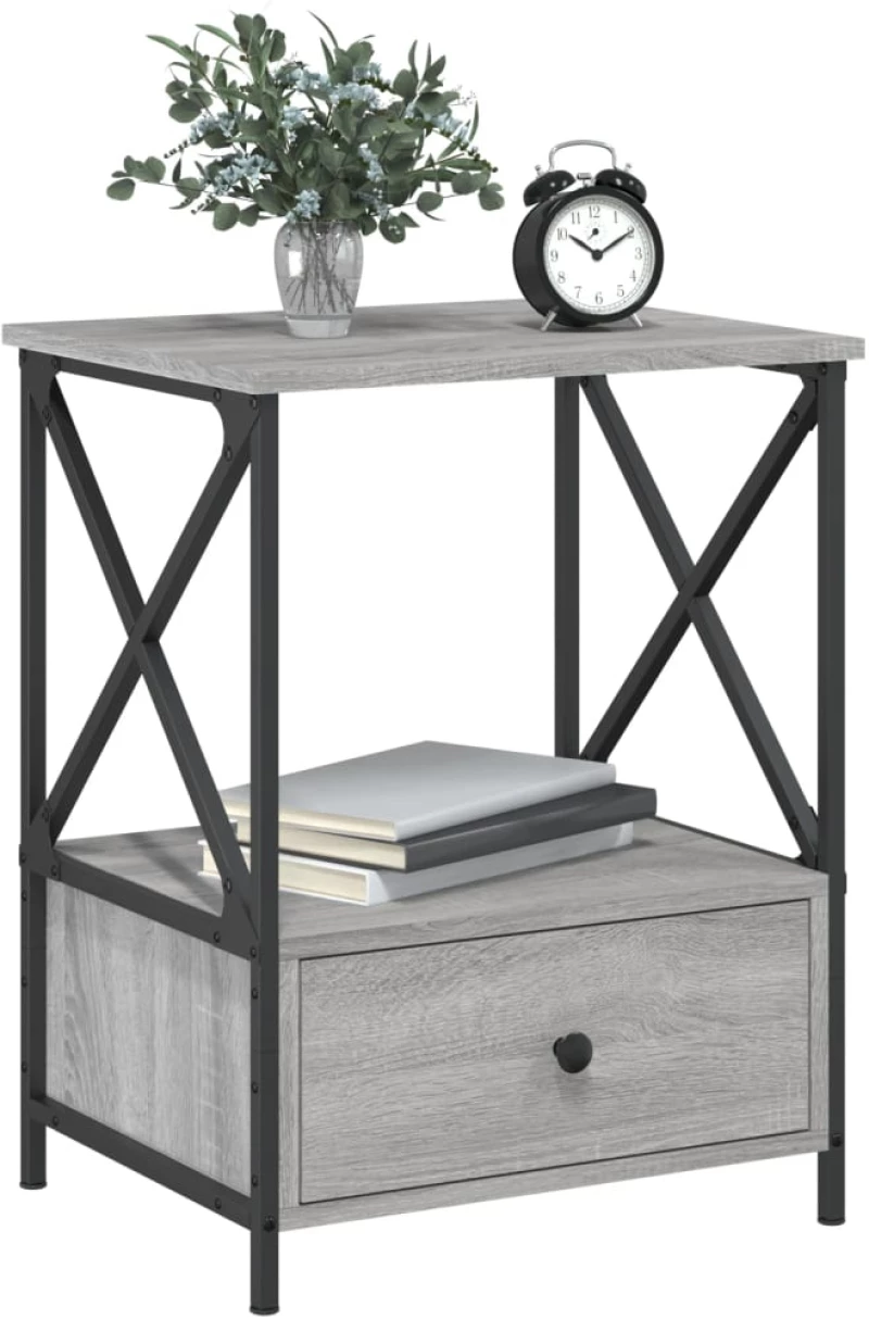 ΚΟΜΟΔΙΝΑ 2 ΤΕΜ ΓΚΡΙ SONOMA 50X41X65 ΕΚ. ΑΠΟ ΕΠΕΞΕΡΓΑΣΜΕΝΟ ΞΥΛΟ 826090