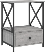 ΚΟΜΟΔΙΝΑ 2 ΤΕΜ ΓΚΡΙ SONOMA 50X41X65 ΕΚ. ΑΠΟ ΕΠΕΞΕΡΓΑΣΜΕΝΟ ΞΥΛΟ 826090