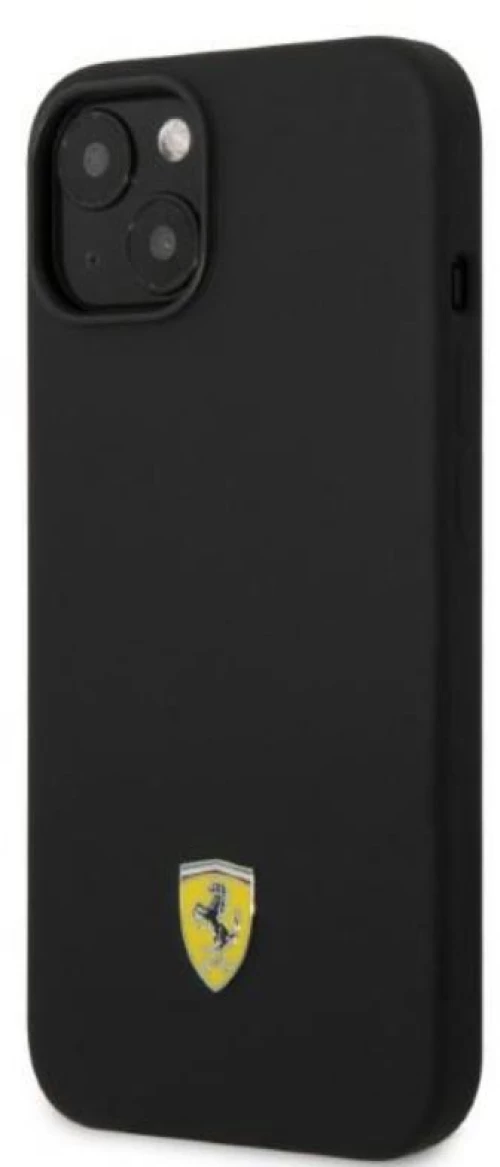 Ferrari Silicone Metal Logo MagSafe - Case for iPhone 14 (Black)