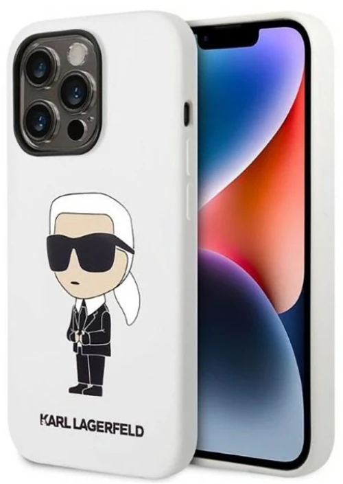 Karl Lagerfeld Silicone NFT Ikonik - Case for iPhone 14 Pro (White)