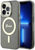 Guess Glitter Gold MagSafe - Case for iPhone 14 Pro (Black)