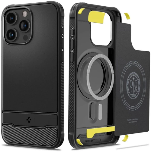 Spigen Rugged Armor Mag MagSafe - Case for iPhone 15 Pro (Matte Black)