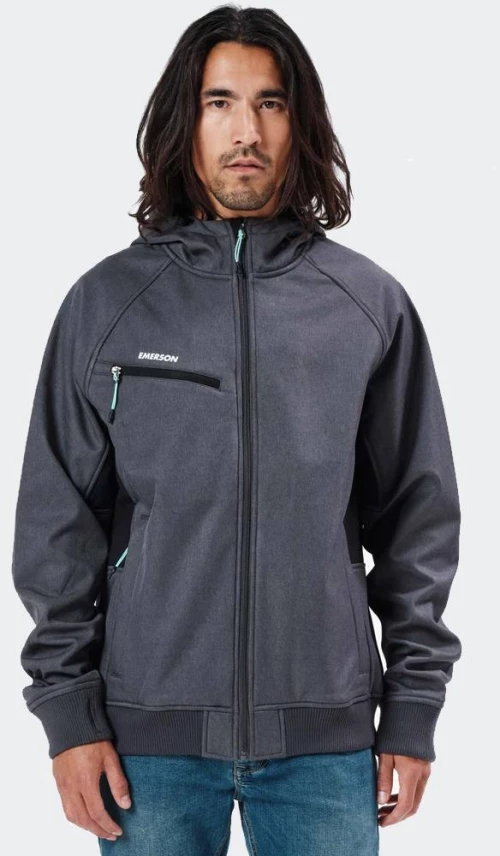 Emerson Soft Shell Ribbed Jacket with Hood WATERPROOF BD GMD/BLACK - 212.EM11.40-GMD-BLACK