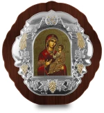 Ασημένια εικόνα ΠΑΝΑΓΙΑ ΓΙΑΤΡΙΣΑ ΑΓΙΟΓΡΑΦΙΑ 22x21cm