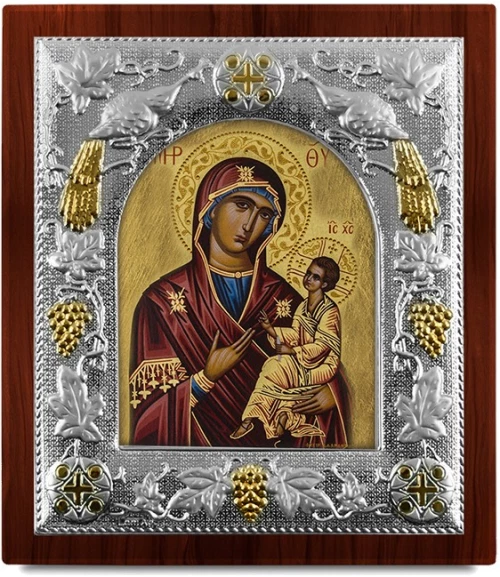Ασημένια εικόνα ΑΜΟΛΥΝΤΟΣ-ΑΓΙΟΓΡΑΦΙΑ  19.5x17.5cm