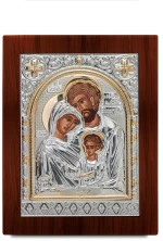 Ασημένια εικόνα ΑΓΙΑ ΟΙΚΟΓΕΝΕΙΑ 23x18cm