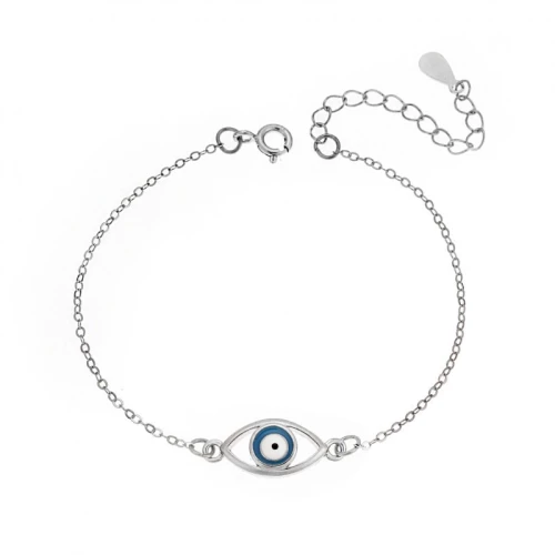 Βραχιόλι Senza Silver 925, ματάκι με σμάλτο SSR2803SR