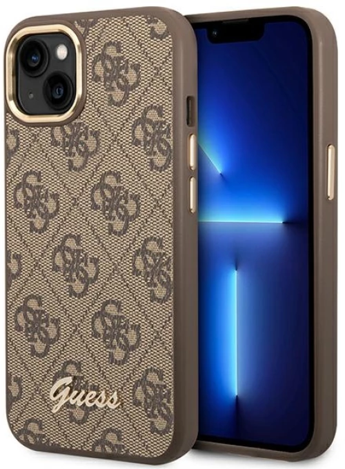 Guess 4G Metal Camera Outline Case - Case for iPhone 14 Plus (Brown)
