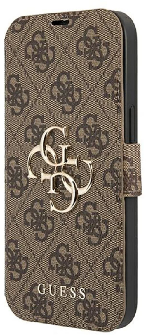 Guess Booktype 4G Big Metal Logo - Case for iPhone 13 Pro Max (Brown)