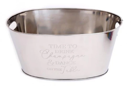 Σαμπανιέρα μεταλλικό ασημί 40x25x20