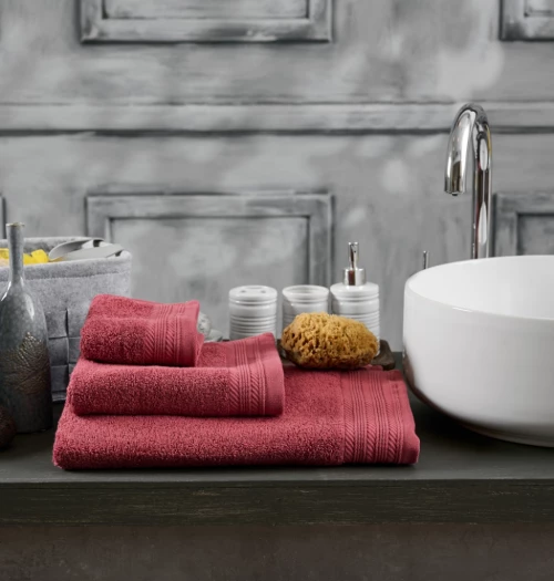 Πετσέτα Μονόχρωμη New Cotton Series - Dusty Red, Προσώπου 50x90