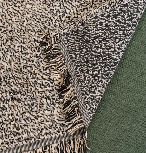 Ριχτάρι Καναπέ Chenille ANI Beige-Black - Beige - Black, Μονοθέσιο (180x180)