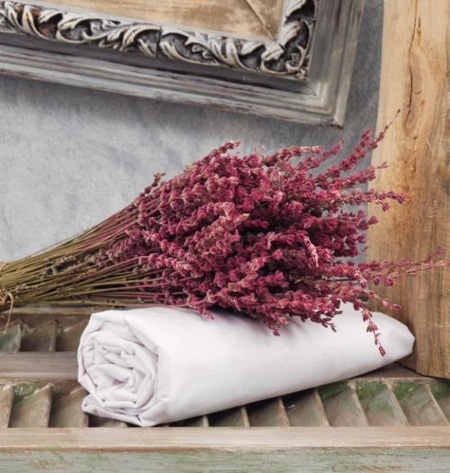 Σεντόνια Μονόχρωμα Λάστιχο Angel - White, Ημίδιπλo λάστιχο (120x200+25)