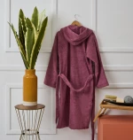 Μπουρνούζι με Κουκούλα Pure Cotton - Dusty Purple, XX Large