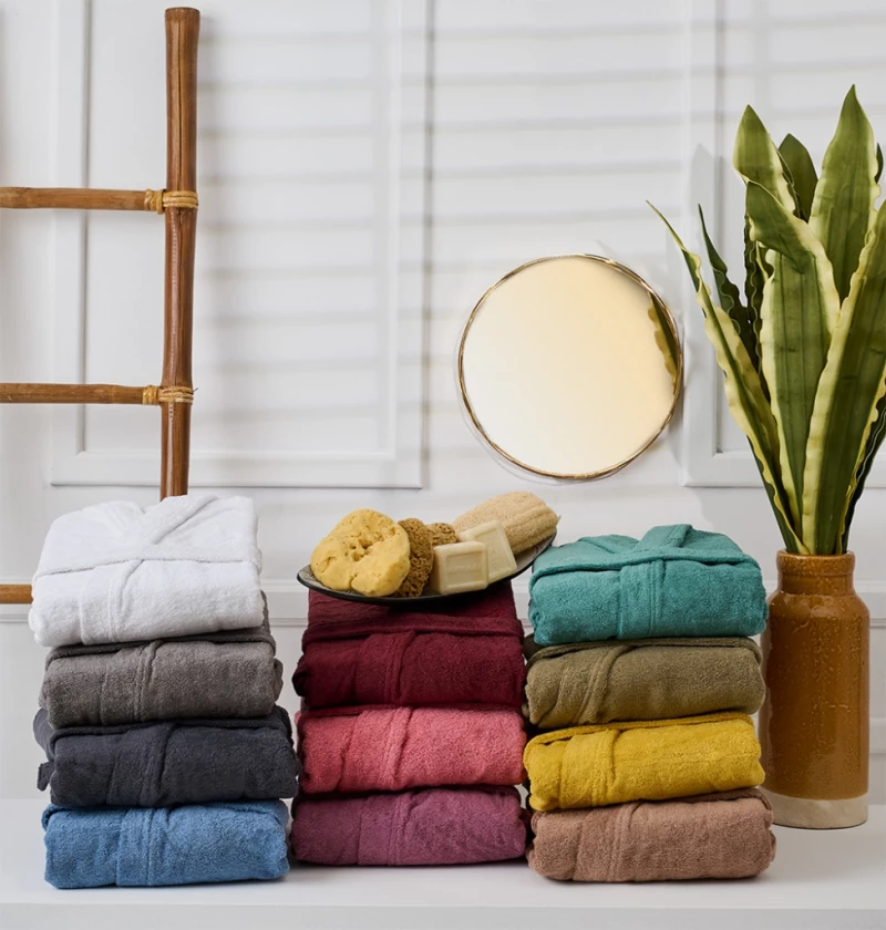 Μπουρνούζι με Κουκούλα Pure Cotton - Dusty Purple, XX Large