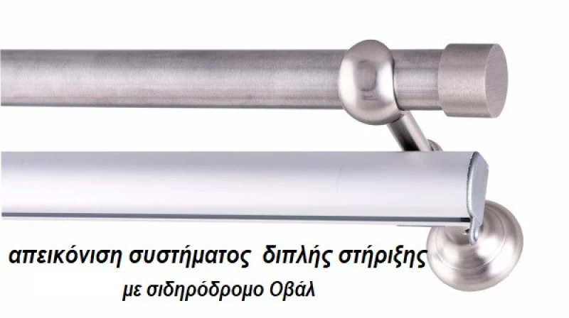 ΚΟΥΡΤΙΝΟΞΥΛΟ POLIS FRANS Φ25 ΝΙΚΕΛ ΜΑΤ ΜΕ ΧΡΩΜΙΟ ΕΞΑΡΤΗΜΑΤΑ