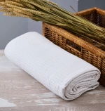 Κουβέρτα Μονόχρωμη Πικέ Summer Line CVC - L. Beige, 230x265