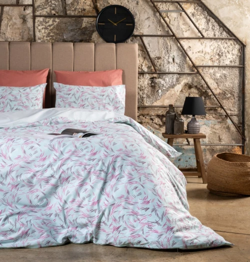 Σεντόνια Σετ "Luna" Paint Pink - Διπλό λάστιχο (1x205x265, 1x160x200+30 +2 μαξ. 50×70)