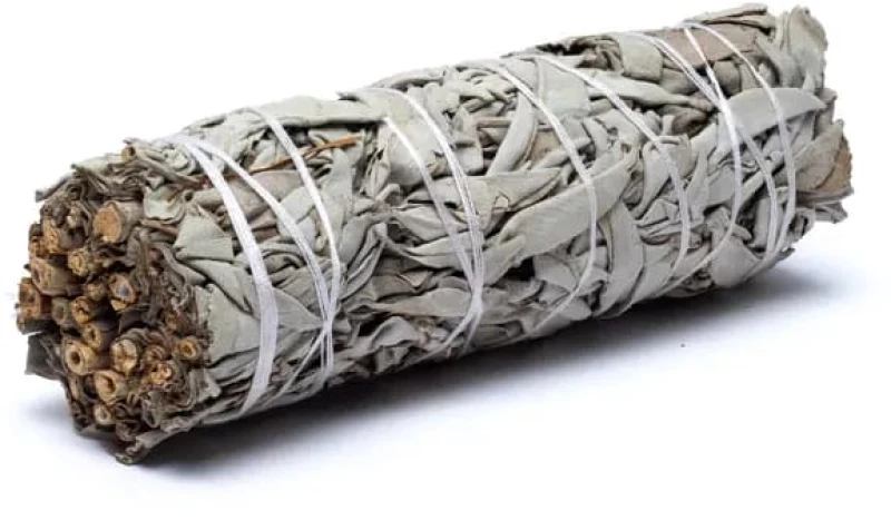 White Sage Smudge Stick 10Χ3cm - 1 Ραβδί Θυμιάματος Λευκό Φασκόμηλο