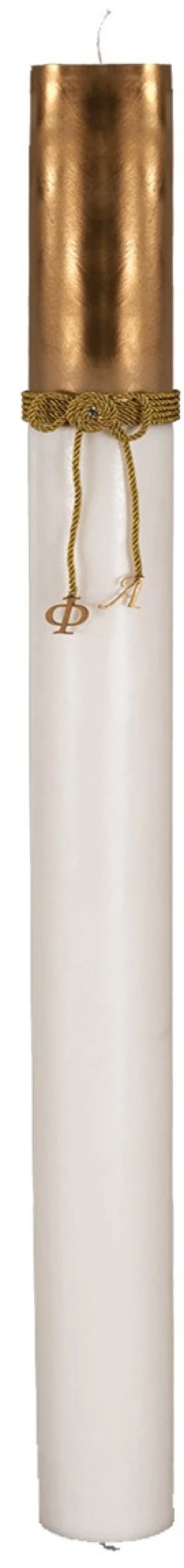 Λαμπάδα Γάμου Κούφιο Κερί 12x140cm NK008 (2ΤΜΧ.) Εκρου Με Βάση