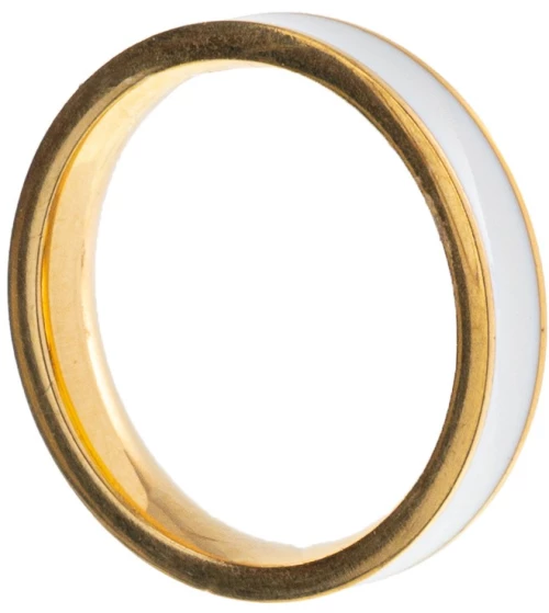 Γυναικείο Δακτυλίδι Με Σχέδιο 0,4 cm 18131-132 Λευκό/Χρυσό Λευκό