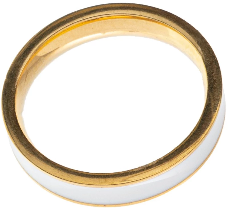 Γυναικείο Δακτυλίδι Με Σχέδιο 0,4 cm 18131-132 Λευκό/Χρυσό Λευκό