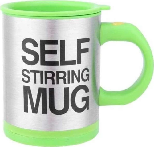 κούπα που ανακατεύει τον καφέ 350ml – Inox & πλαστικό , σε πρασινο χρώμα