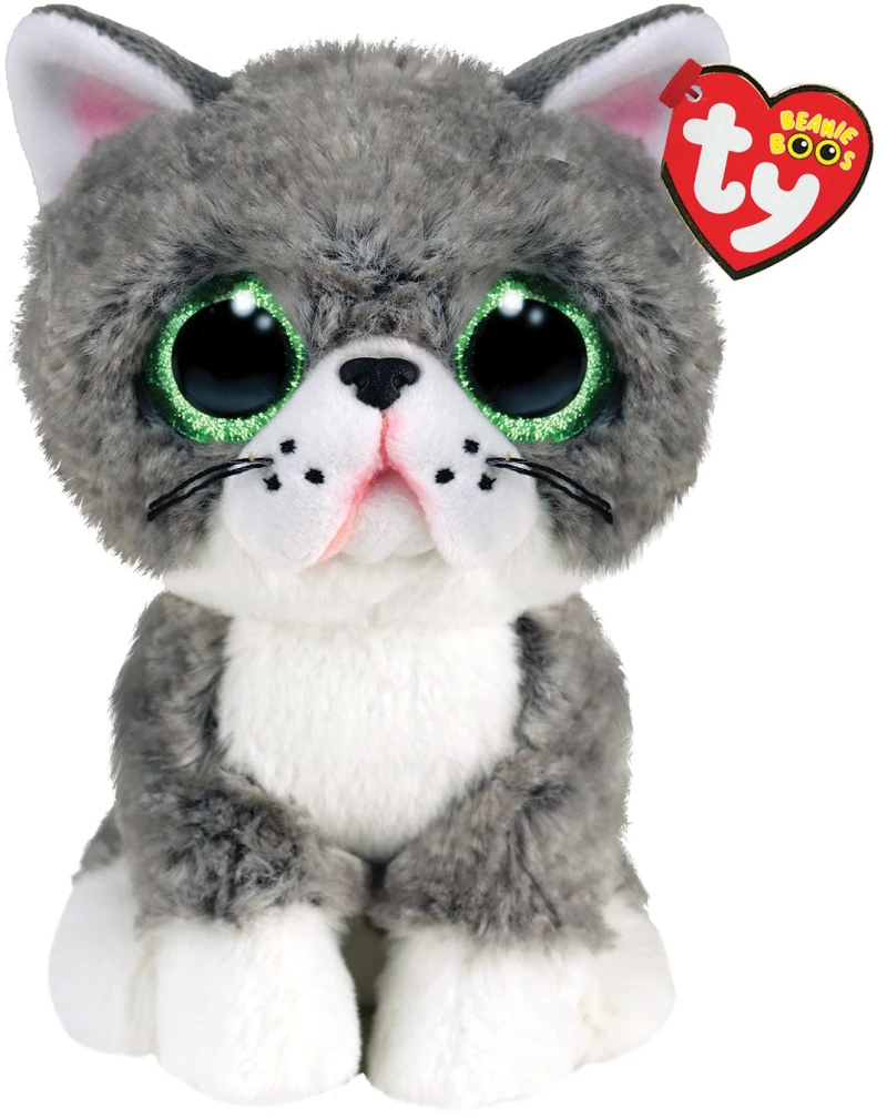TY Beanie Boos Fergus Χνουδωτή Γατούλα Γκρι 15εκ