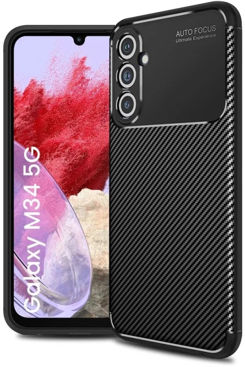 Θήκη Ancus AutoFocus Carbon Fiber για Samsung SM-M346 Galaxy M34 Μαύρο