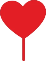 Cake Topper Heart ΚΟΚΚΙΝΟ