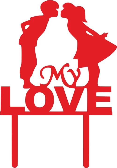 Cake Topper My Love ΚΟΚΚΙΝΟ