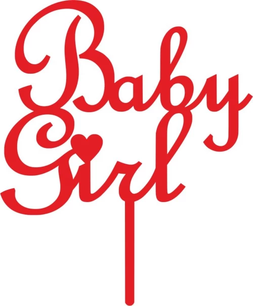 Cake Topper Baby Girl ΚΟΚΚΙΝΟ