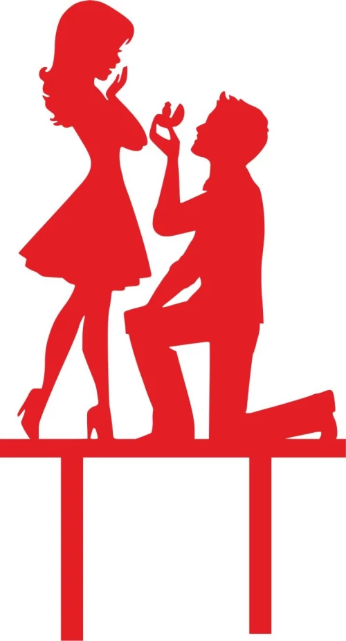 Cake Topper Wedding 3 ΚΟΚΚΙΝΟ