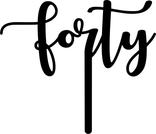 Cake Topper Forty ΜΑΥΡΟ