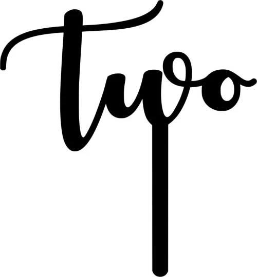 Cake Topper Two ΜΑΥΡΟ