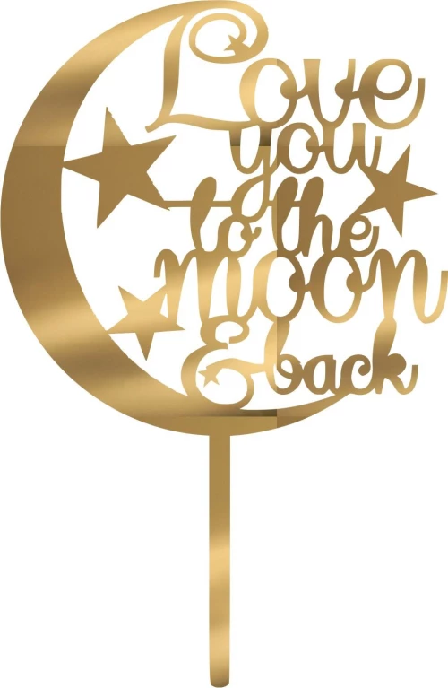 Cake Topper Moon ΧΡΥΣΟ ΚΑΘΡΕΠΤΗΣ